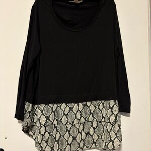 Michael Kors Black and White Asymmetrical Tunic